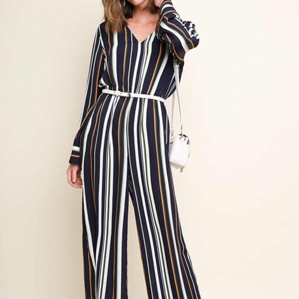 Navy stripe Jumpsuit